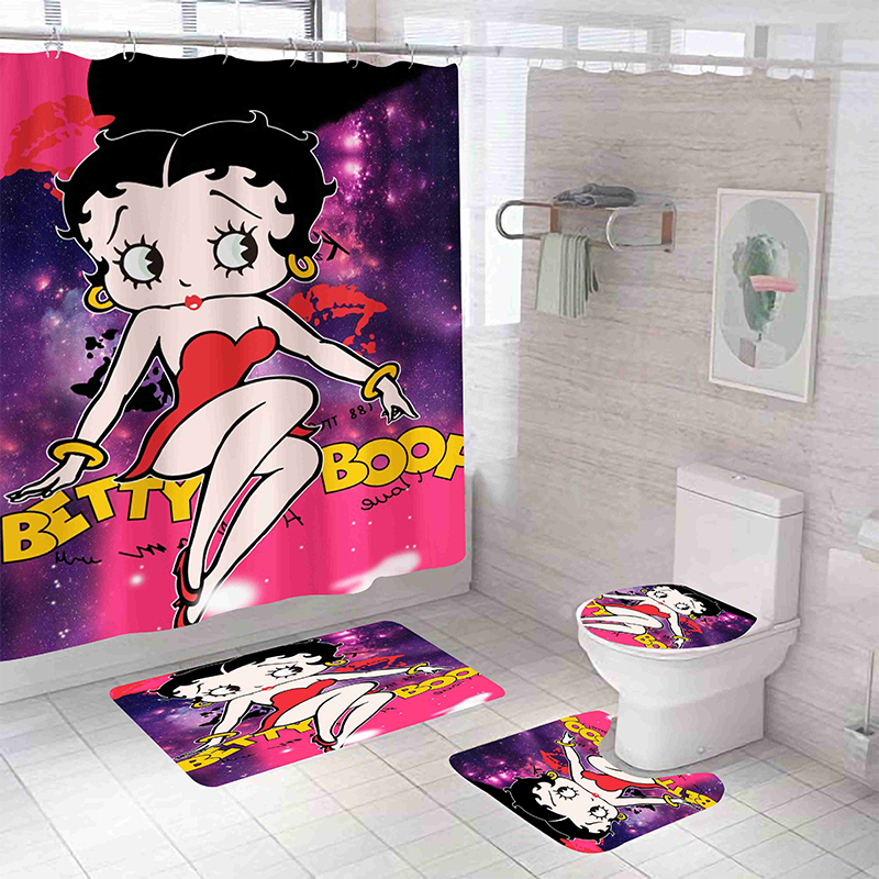 Новый дизайн, индивидуальная занавеска для душа Betty Boop из полиэстера, наборы для ванной с 12 бесплатными крючками