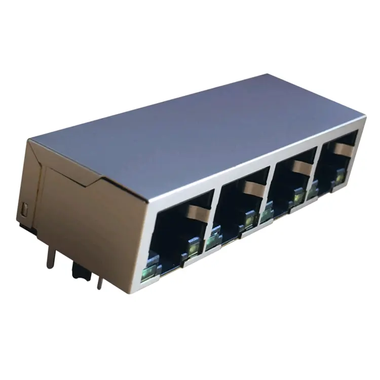 A60-142-300N127 Tab Down со светодиодом 1x4 портом 8P10C 1000 Base-T RJ45 разъем с магнитным разъемом