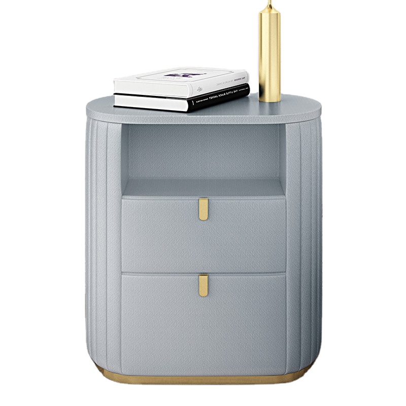 Hot sale bedroom furniture leather storage bedside table with hardware feet