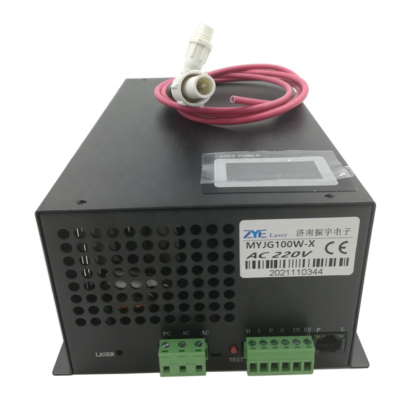 Лазерный блок питания ZYE CO2 MYJG100W с ЖК-дисплеем для лазерной резки и гравировки труб 80-100 Вт