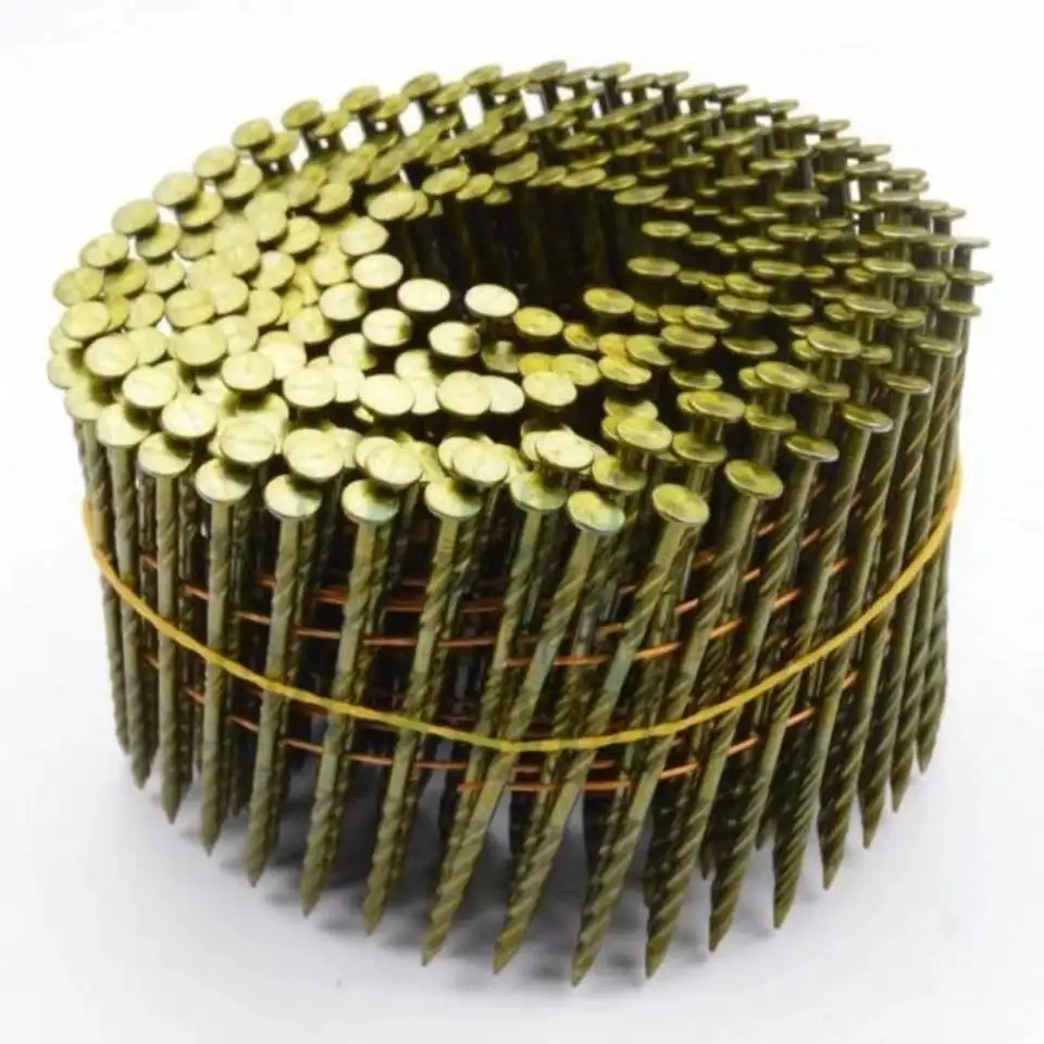 GB 27704 coil roofing nails  Yellow zinc plating Ordinary roll nail Factory direct supply carbon steel