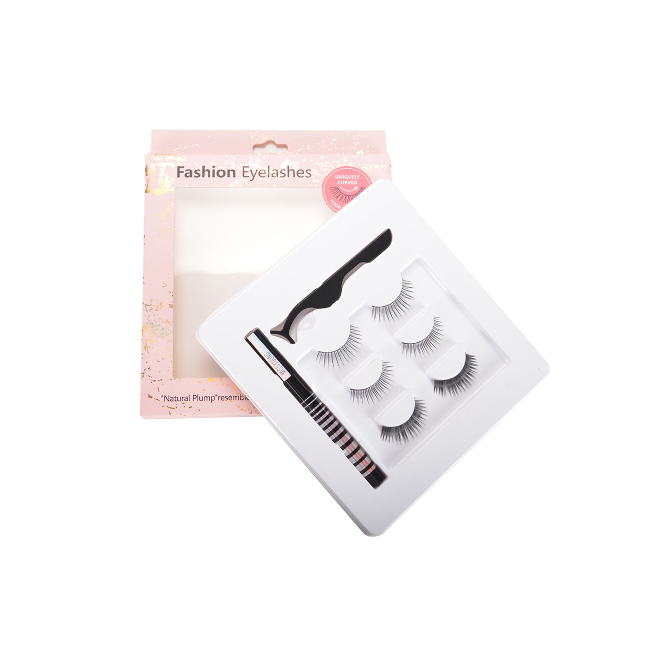Wholesale magnetic eyelashes box magnetic eyelashes with special tools mirror