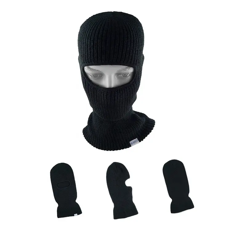 Custom winter balaclavas knitted ski mask one hole skimask beanie wholesale rappers bandit blank ski mask