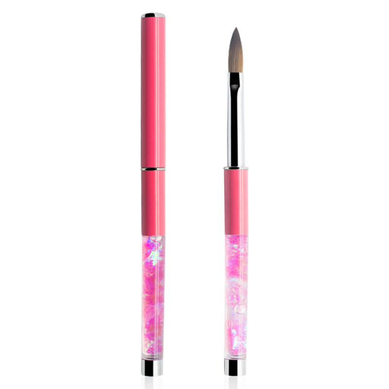 2021 Pink Color Liquid Handle 100% Pure Kolinsky Nail Brush