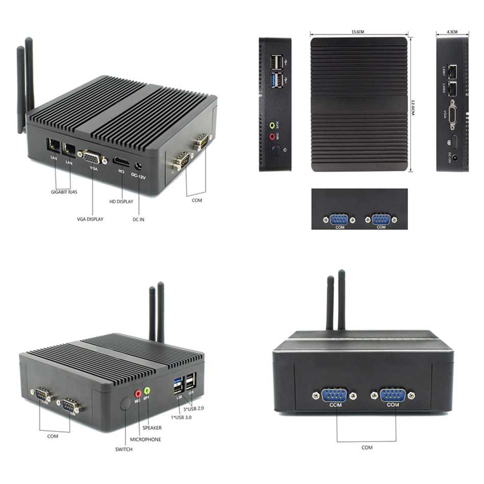 2020 Topton Самый дешевый промышленный мини-ПК Win 10 Pfsense AES-NI Intel N3160/J3160 безвентиляторный мини-ПК 2 * Lan 2 * HD TV Box VESA