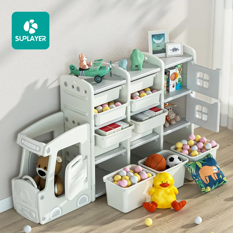 Baby Furniture Custom Plastic Movable Chest Corner Cupboard Rack Drawer Toys Storage Children Kids Cabinets for Kindergarten Use