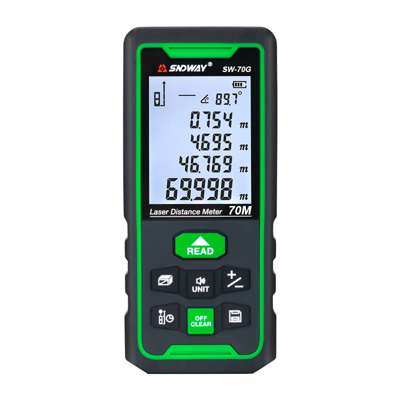 SNDWAY Green Laser Small Rangefinder Certificated Laser Distance Meter for 70m 230ft