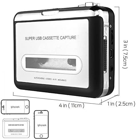 Преобразователь USB-ленты walkman, Кассетный плеер, передатчик передатчика кассеты с функцией автоматического обратного хода
