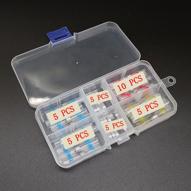 35pcs/box Solder Seal Wire Connectors Kit Heat Shrink Butt Connectors Waterproof and Insulated Electrical Wire Terminals