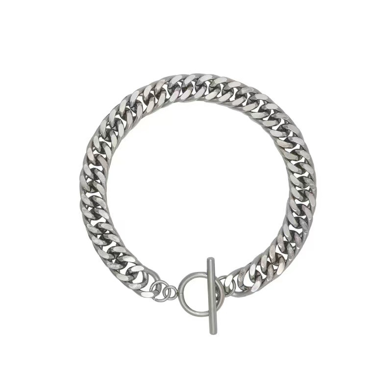 Cuban titanium steel couple bracelet, personalized hip-hop chain bracelet