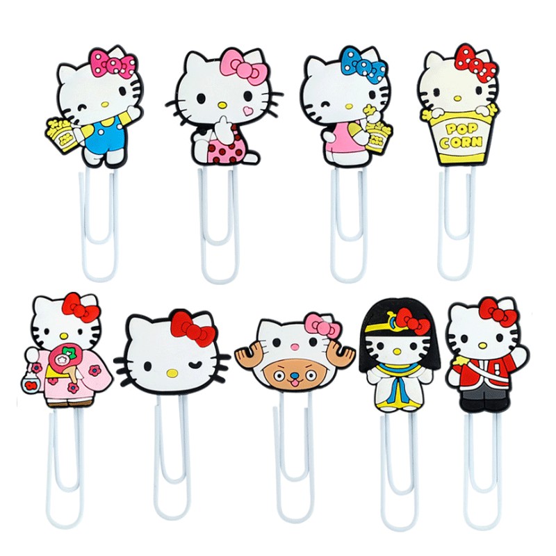 TOPSTHINK Hello Kitty Силиконовый мультяшный милый креативный металлический цветной закладной зажим для детей