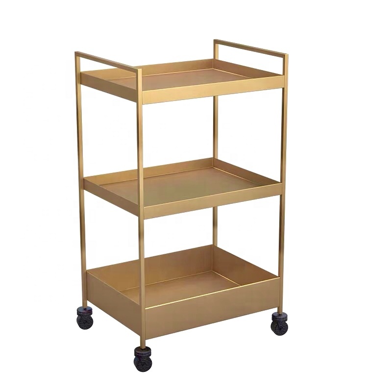 Nordic iron kitchen shelf floor multi-layer removable beauty salon manicure barber shop trolley storage rack