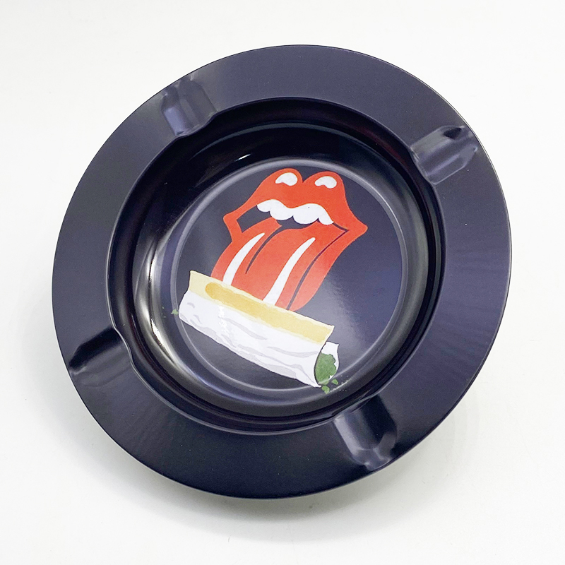 SHINY Smoke Shops Supplies Ready To Ship Custom Portable Cigarette Ash Tray Cigar Ashtray Metal Ash Tray
