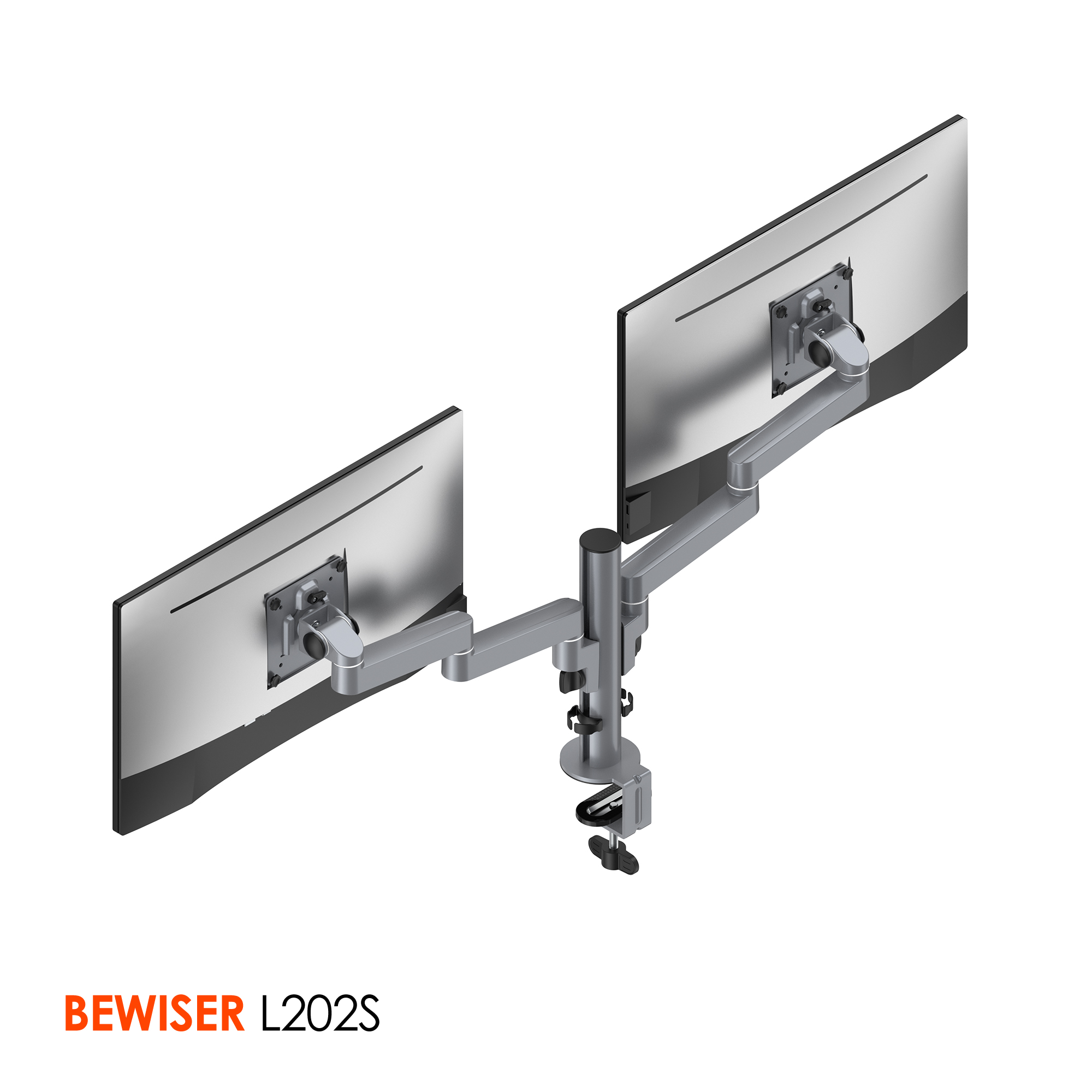 Flexible monitor arm Dual lcd monitor arm LCD monitor swing arm  BEWISER L202S 