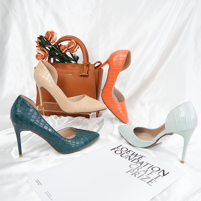 2021 oem ladies classy butterfly thin high hill new pointed pump shoes woman lady shoe woman derss pumps women heels for ladies