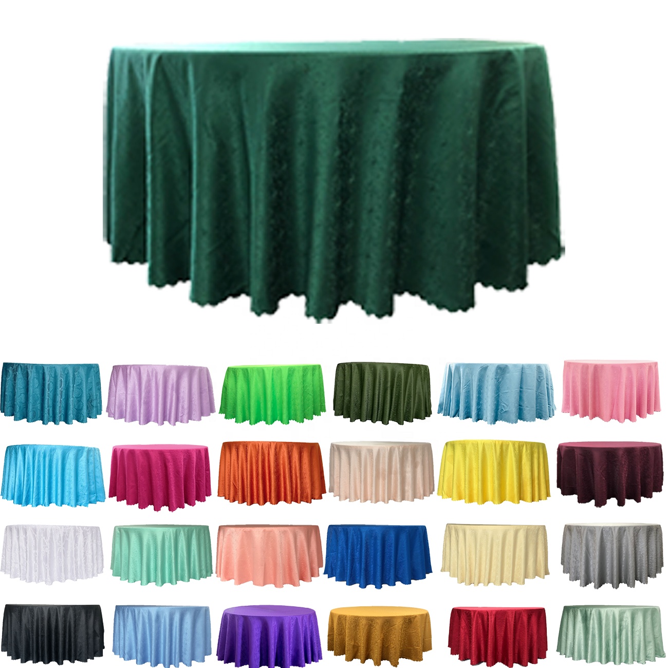 Hot Selling Polyester Fabric 120 Inch 132 Inch Wedding Banquet Events Party table cloth Round Tablecloth For Restaurant Hotel