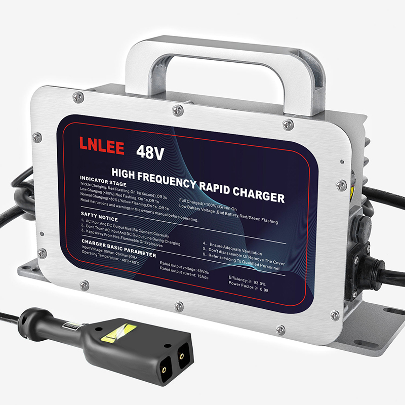 LNLEE LN1500G Automatic Waterproof IP67 48V 51.2V 58.4V Lifepo4 Battery Charger For Golf Cart Battery 105Ah