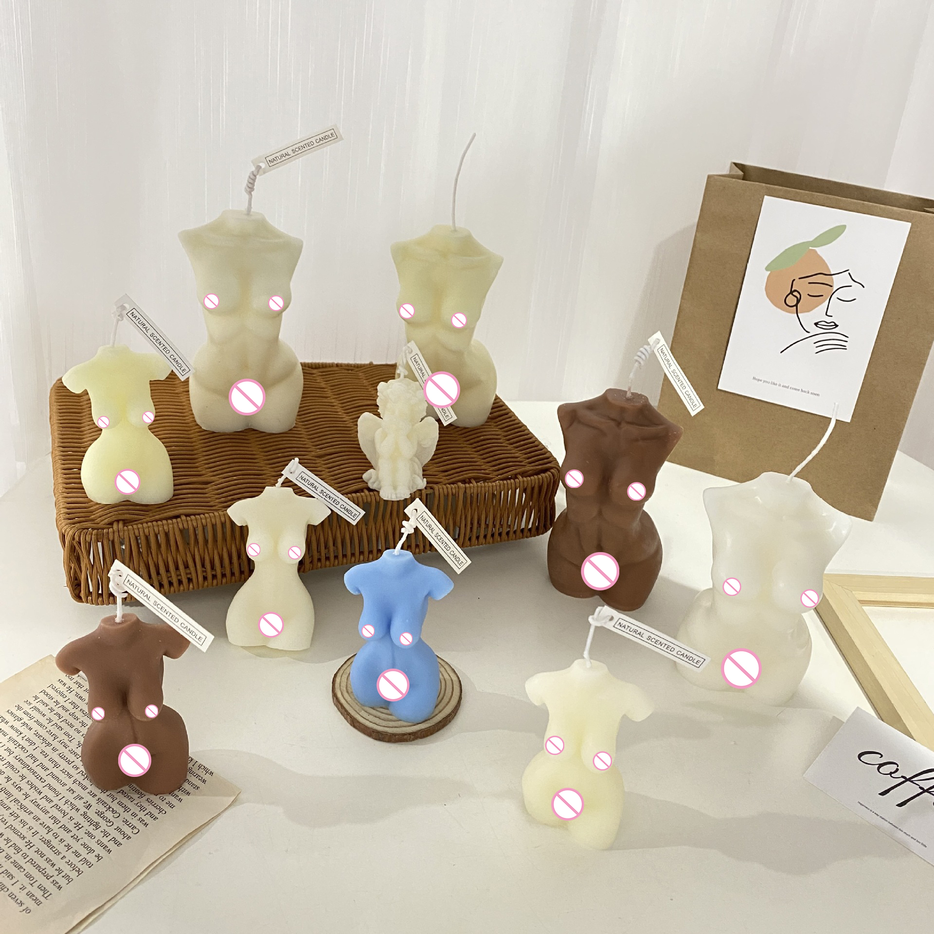 2021 Nude body candles craft scented candle gift box woman body female body shaped candles