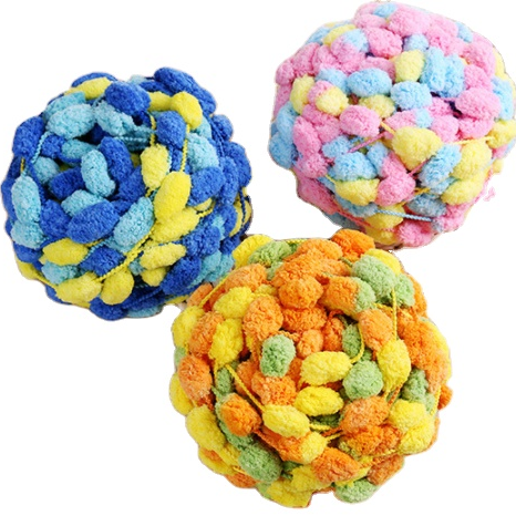Charmkey hand knitting ball chenille pom pom large pompom yarn