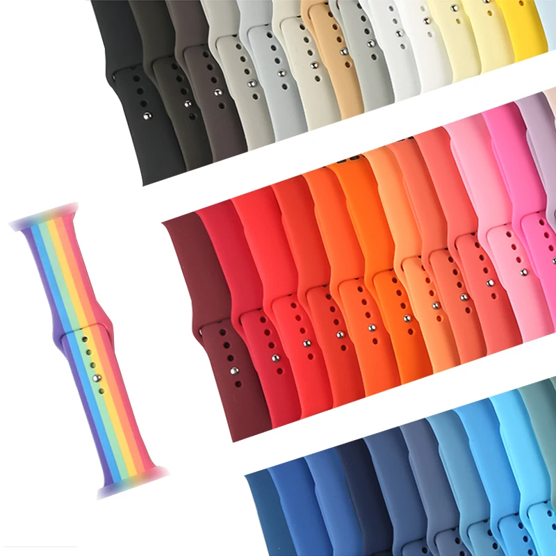 Мягкий силиконовый спортивный ремешок для Apple watch 38/40/42/44, силиконовый ремешок для Apple watch band iwatch 1/2/3/4/5