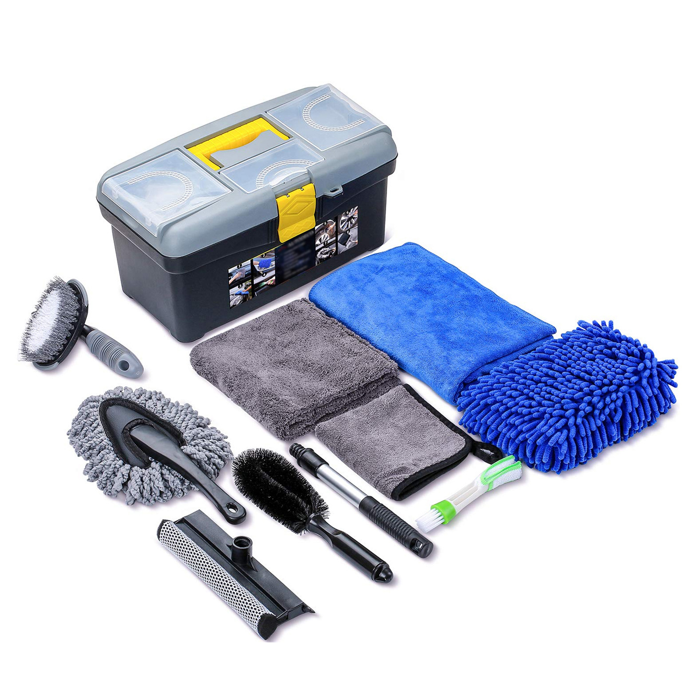 9pcs Car Wash/cleaning Accessories Kit Washing Towel car wheel cleaning brush Tools Set