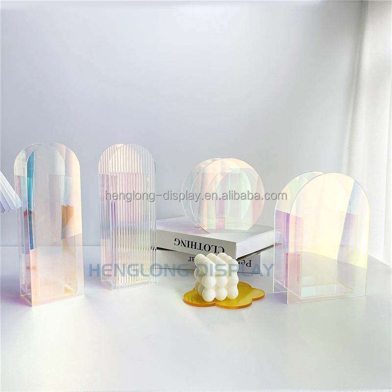 Decoration Accessories Crafts Room Wedding Vase Figurines Iridescent Acrylic Flower Vase