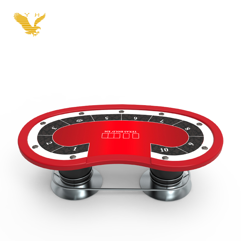 YH Professional Quality Waterproof Desktop Texas Table With Runway Stainless Cup