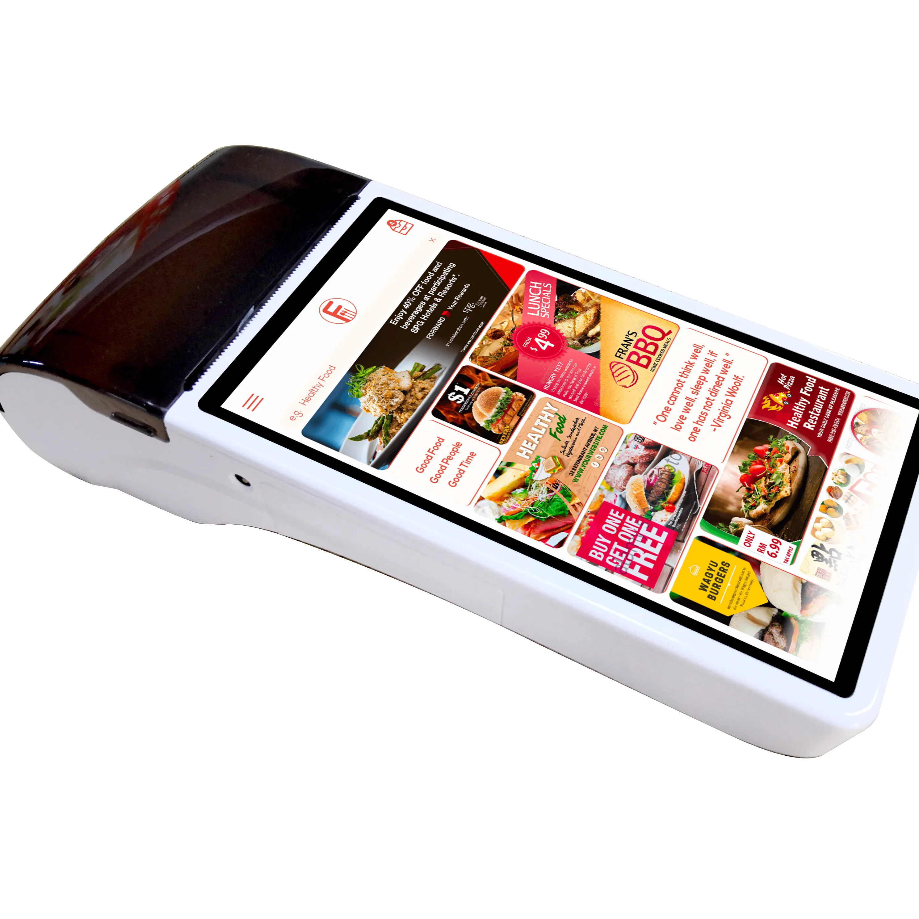 Ручной Android POS + система сенсорный экран POS терминал кассовый аппарат