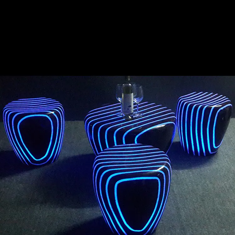 Garden Seat Illuminated Zebra Stripes Stone RGB Lighting Remote Control Bar Stool Chair Party Lighting Furniture