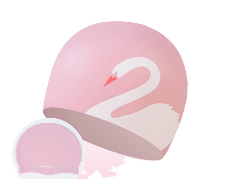 Silicone waterproof ear protector with long hair and comfortable adult hot spring Swimming Cap