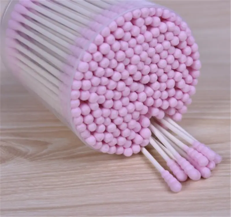 Top Technology Baby Safe Makeup Container Bud Swab with Paper Sticks Smooth Q Tips Cotton 100% Absorbent Cotton CE ISO E.O OEM