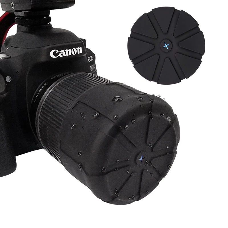 Cheap Black Silicone Protective Lens-Cap, Universal Cover For Kinds Of Models Camera, Stretch Fit, Element Proof