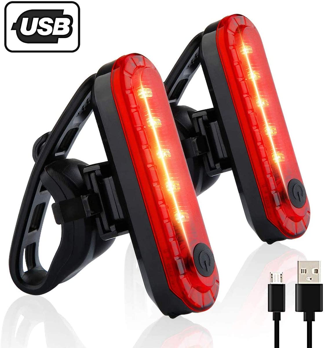 4 режима света USB перезаряжаемые фонарик для велосипеда велосипед лампы фар 5pcs SMD светодиодный задний фонарь для велосипеда с USB кабелем