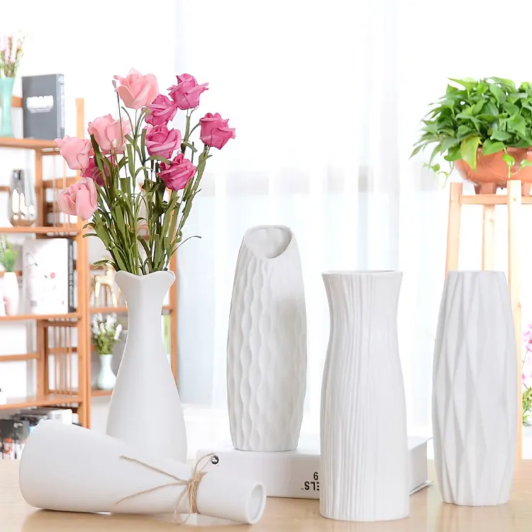 Artificial Flower Arrangement Hydroponic Flower Ceramic Vase Household Decoration Colored Plain Fired Glazed Vase