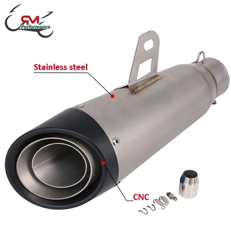 Universal Stainless Steel Muffler Silence exhaust pipe for SC Project Motorcycle Scooter Motocross Parts Motor