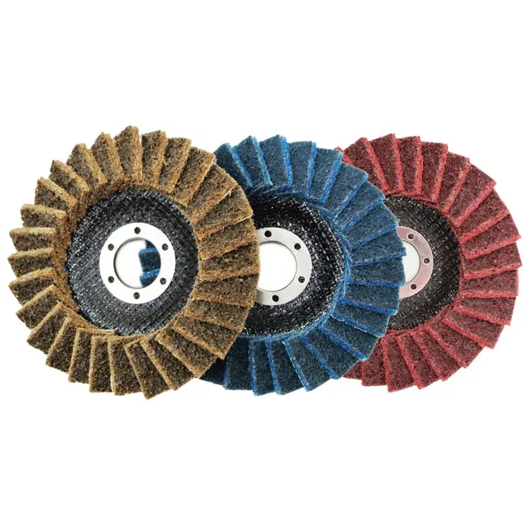 Flap Wheel SATC 5" X 7/8 Inch Non-woven Flap Disc Abrasive Wheel For Polishing Stainless Steel Metal Wood