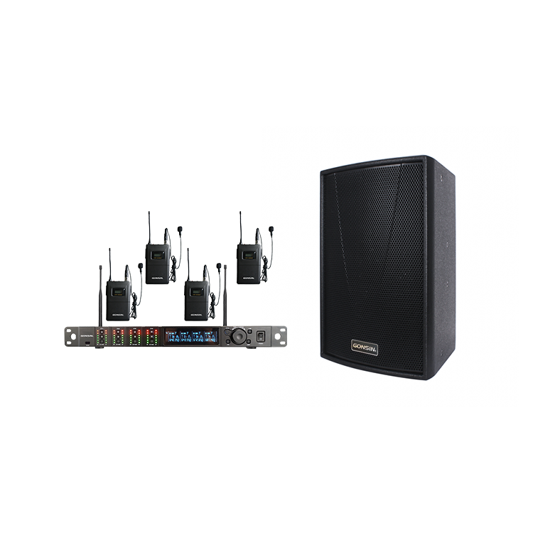 GONSIN 8 Inch Studio Speakers Conference Full Range Monitor Studio Speakers 8 Inch With Professional Digital DSP Audio Processor