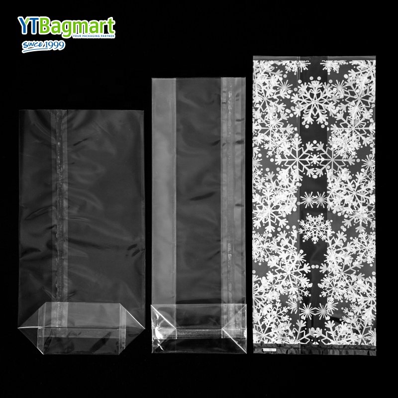 Big Size Bread Clear Cellophane Packaging Bag Block Bottom Clear Cellophane Bags For Packing Snacks Bread Candy