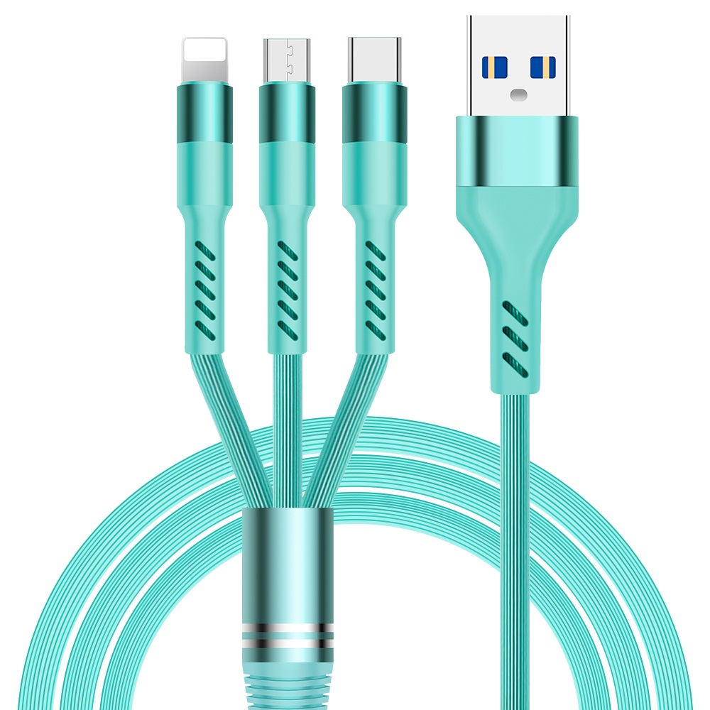 2A 3in1 usb-кабель для зарядки 1,2 м Micro кабель/Type C Usb 8 Pin, цветные конфеты для йоги TPE несколько зарядное устройство для мобильных телефонов через USB кабель для iphone