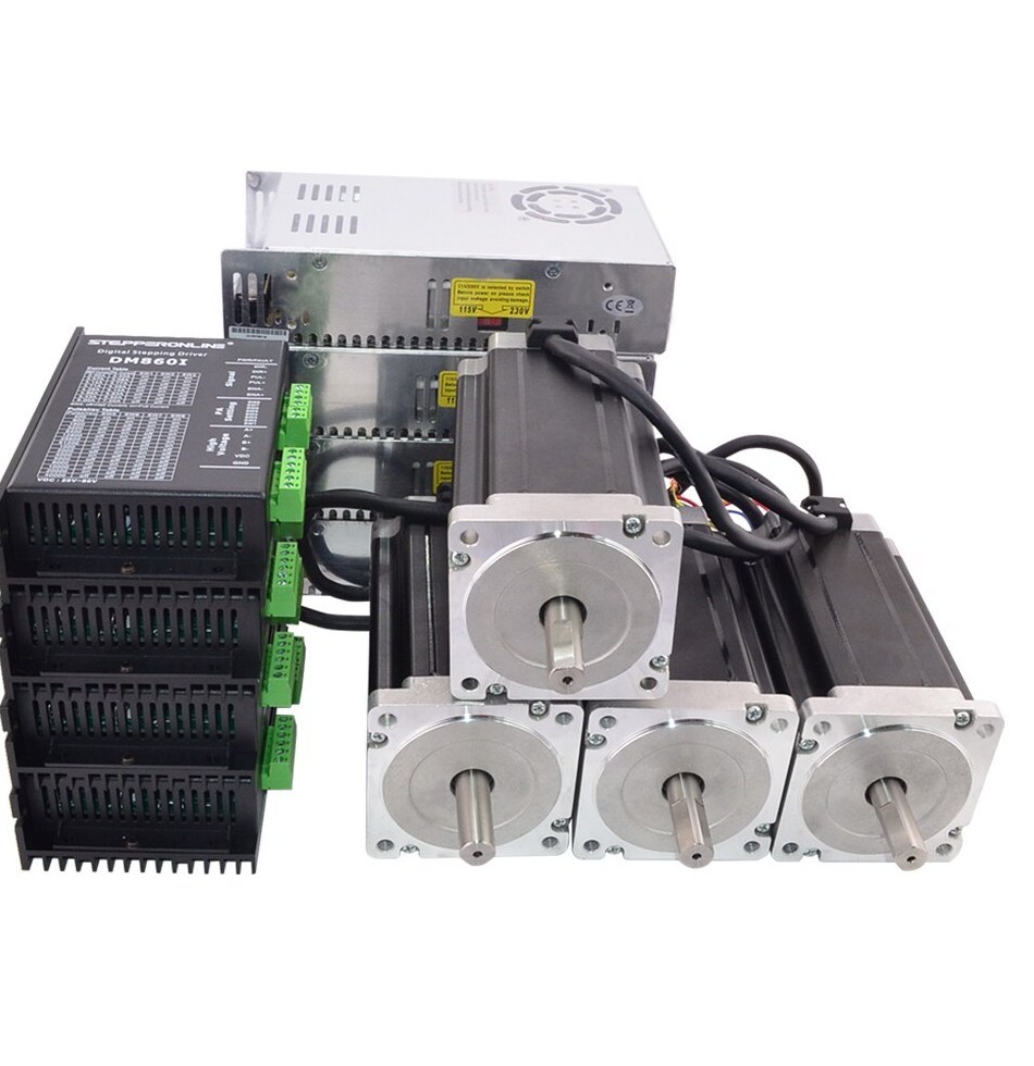 Китай Гибридный Nema34 высокий крутящий момент 12v cnc Комплект 3 4 оси Гибридный замкнутый цикл 12 нм интегрированный сервопривод nema 34 шаговый двигатель