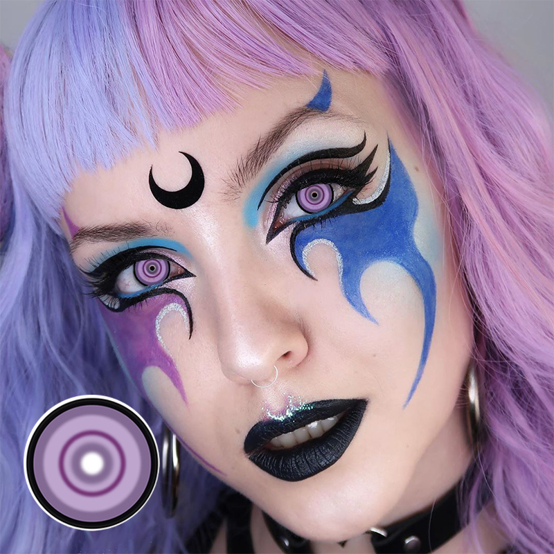 Контактные линзы Swirl Purple Sakuya Crazy Eye, контактные линзы аниме для косплея