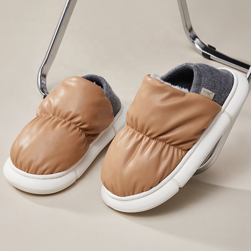 UTUNE Wholesale Men Slippers Winter Warm Shoes Waterproof EVA Thick-soled Home Fashion Style Outdoor Slippers Shoes For Men