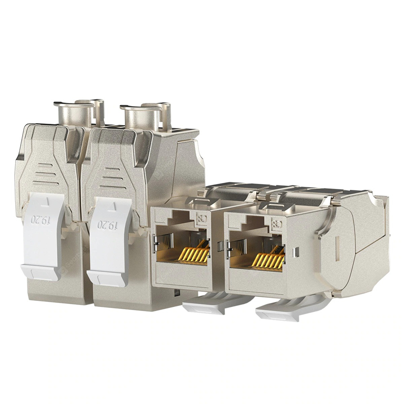 CAT8 Keystone Jack разъем RJ45 Модуль гнездо из цинкового сплава SFTP экран без инструментов гнездо 2000 МГц сеть Keystone Jack CAT 8