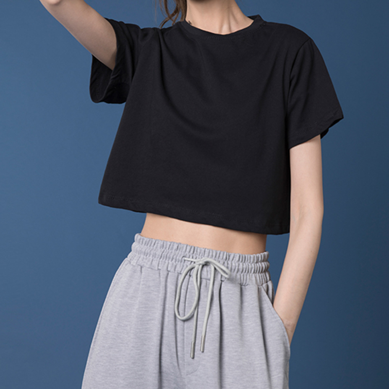 Cotton T Shirts In Bulk, Short Sleeve Blank T-shirt, Women Crop T Shirt