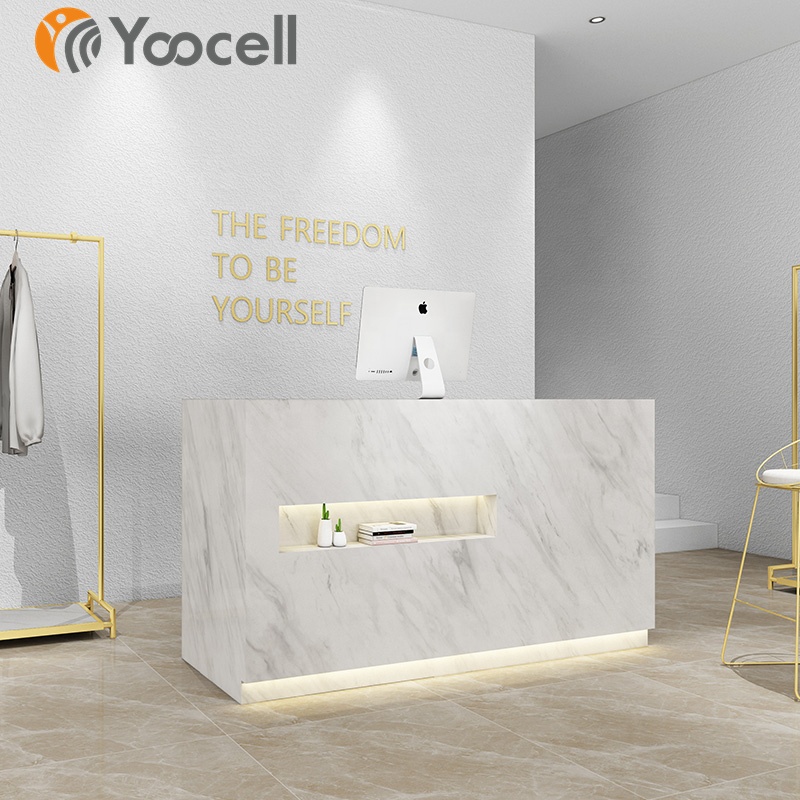 Yoocell белый мраморный цвет, роскошное салонное оборудование, оптовая продажа, стойка регистрации, спа-салон