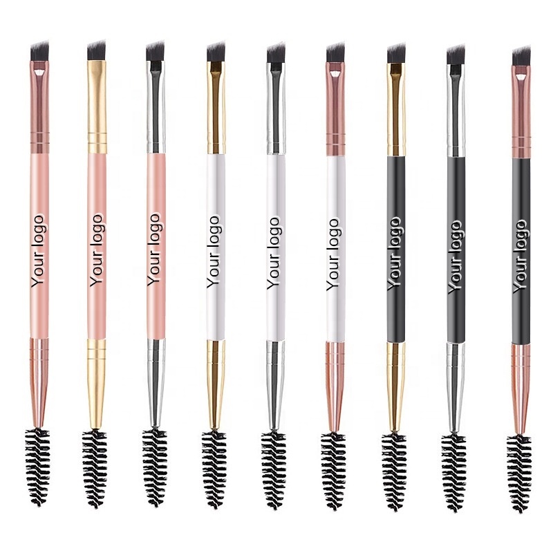 Private Label Beauty Product Single Makeup Tool Spoolie Angled Brow Brush Eyebrow Brushes