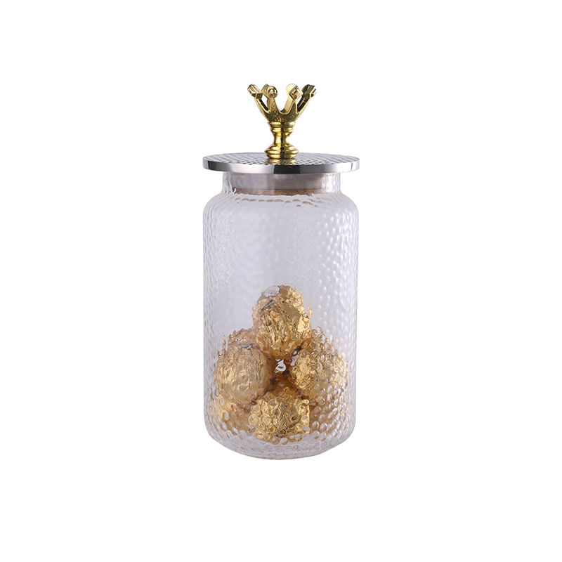 MissC Food Grade Transparent Glass Canister with Metal Lid Candy Sealed Tea Coffee Glass Jar