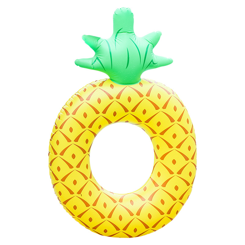 Hot Selling Newest Pineapple Yellow Inflatable Swimming Pool Ring Floating Island Inflatable Swim Ring