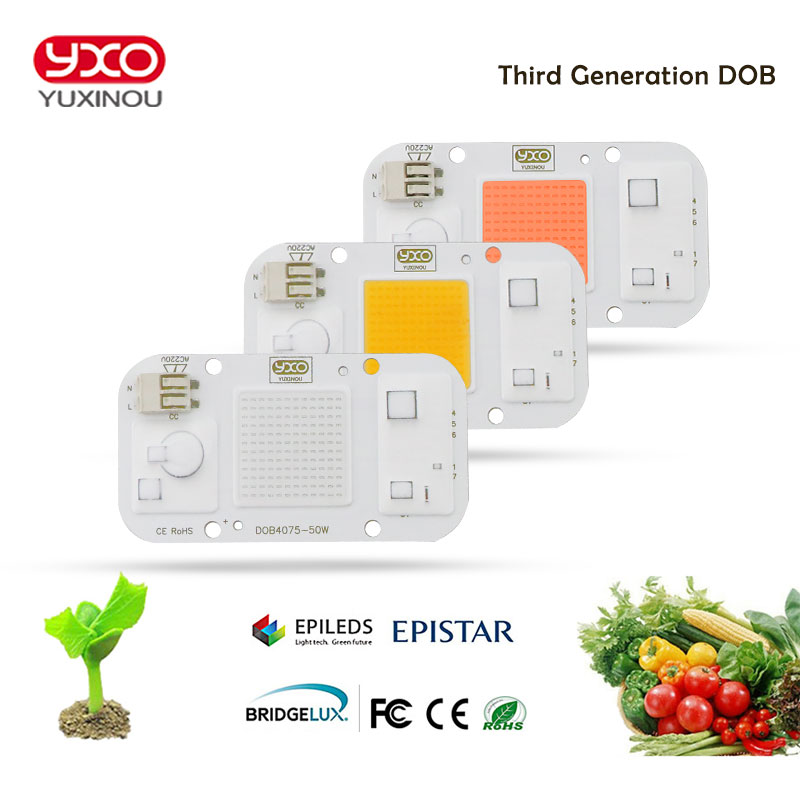 Overseas Warehouse Stock 12V Cob Led Light Led Chips 50 W Full Spectrum 20W Rgb Led Chip De Led Cree