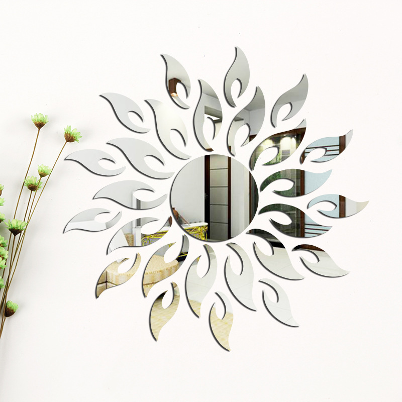 Зеркальная акриловая настенная 3D наклейка Sunflower totem для шахматных карт, комнаты, бара, церкви